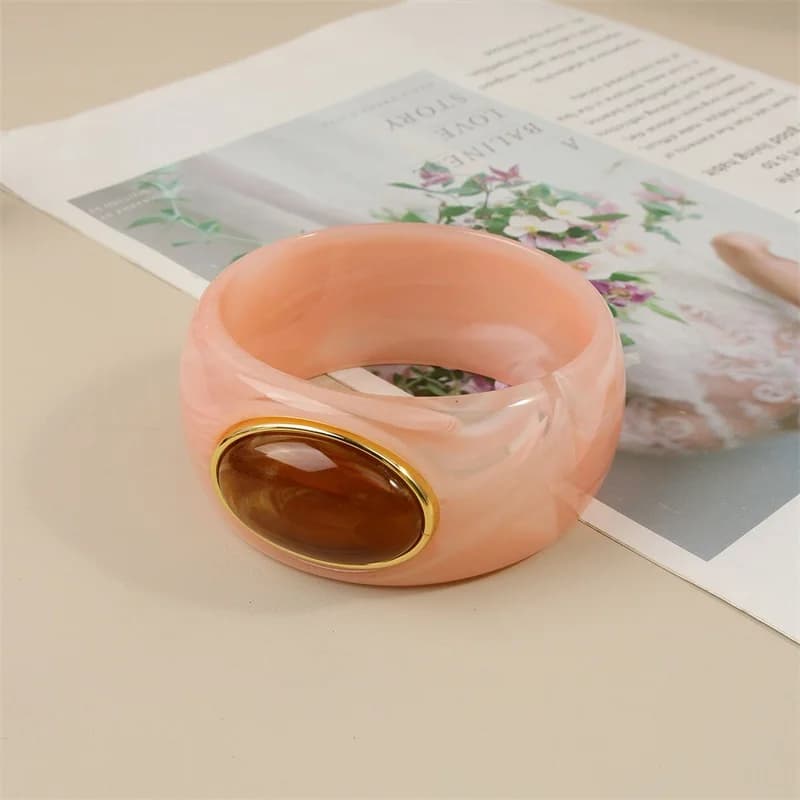 Firkantet Akryl Harpiks Geometrisk Armbånd til Kvinder