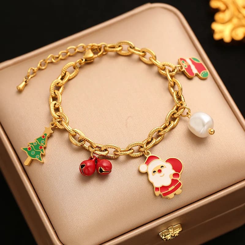 Rustfri stål sneemand charm-armbånd