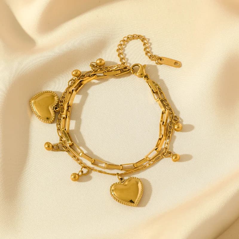 Gylden sol måne søhest charms armbånd