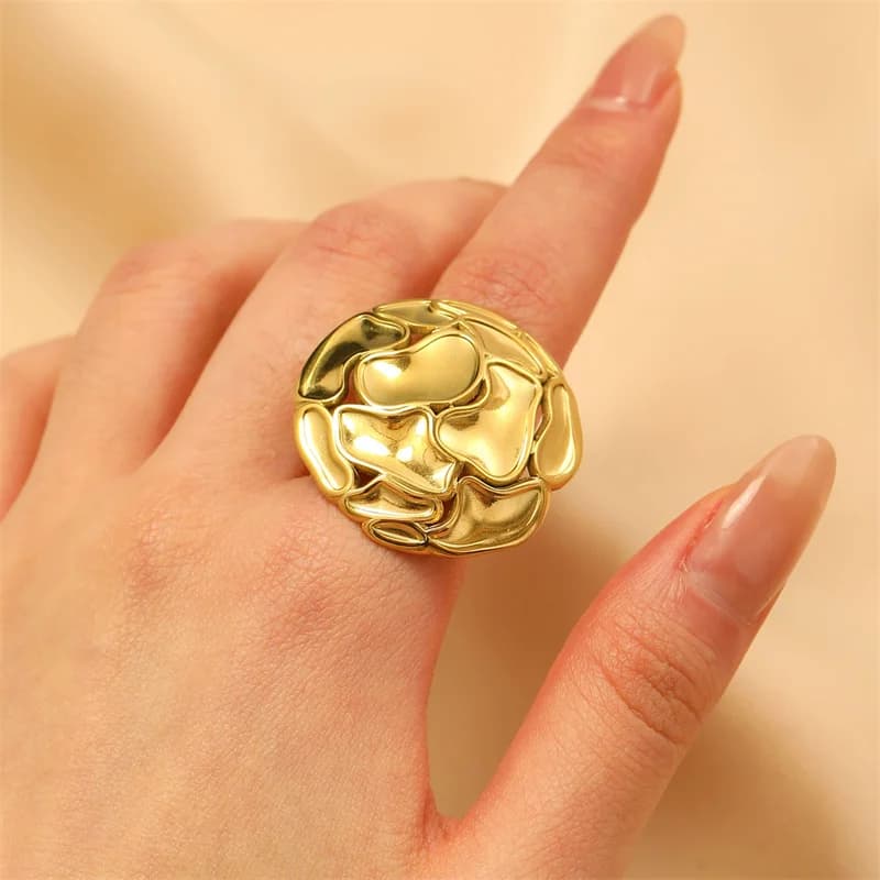 Sommerfugl ring, 18K forgylt rustfrit stål