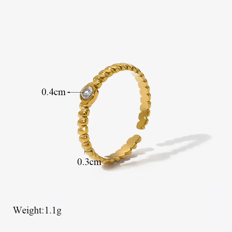 Rustfrits åben cuff-ring til kvinder