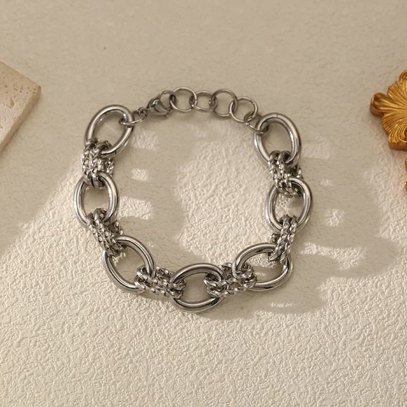 Hip-hop stil kæde armbånd, rustfrit stål