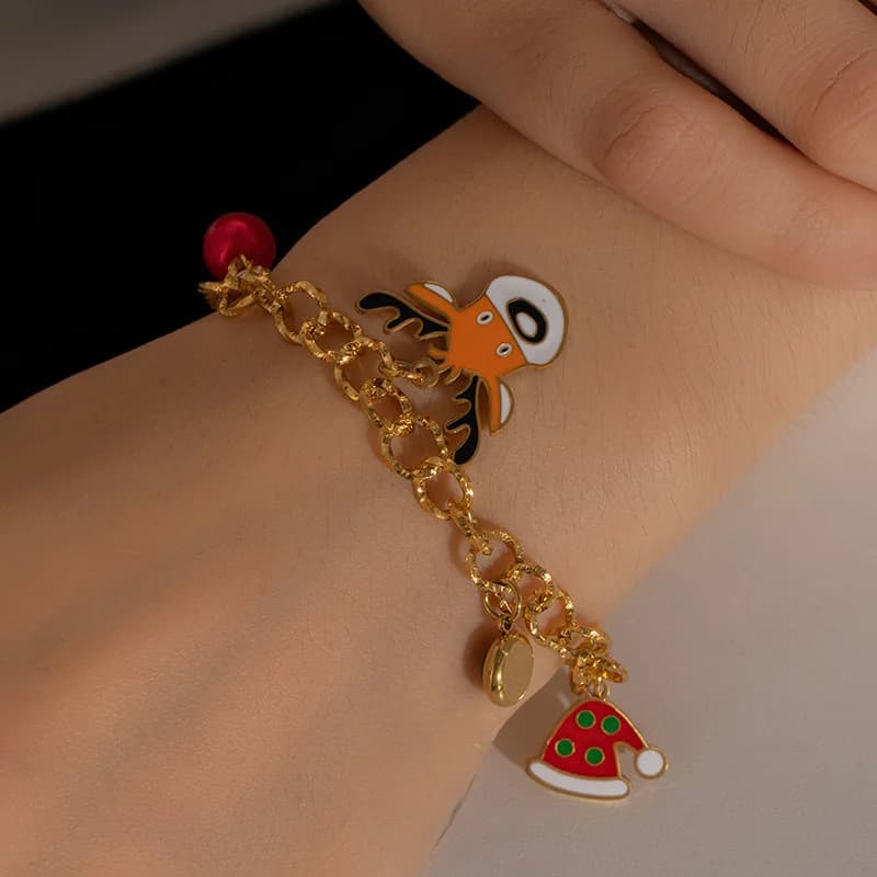 Rustfri stål sneemand charm-armbånd