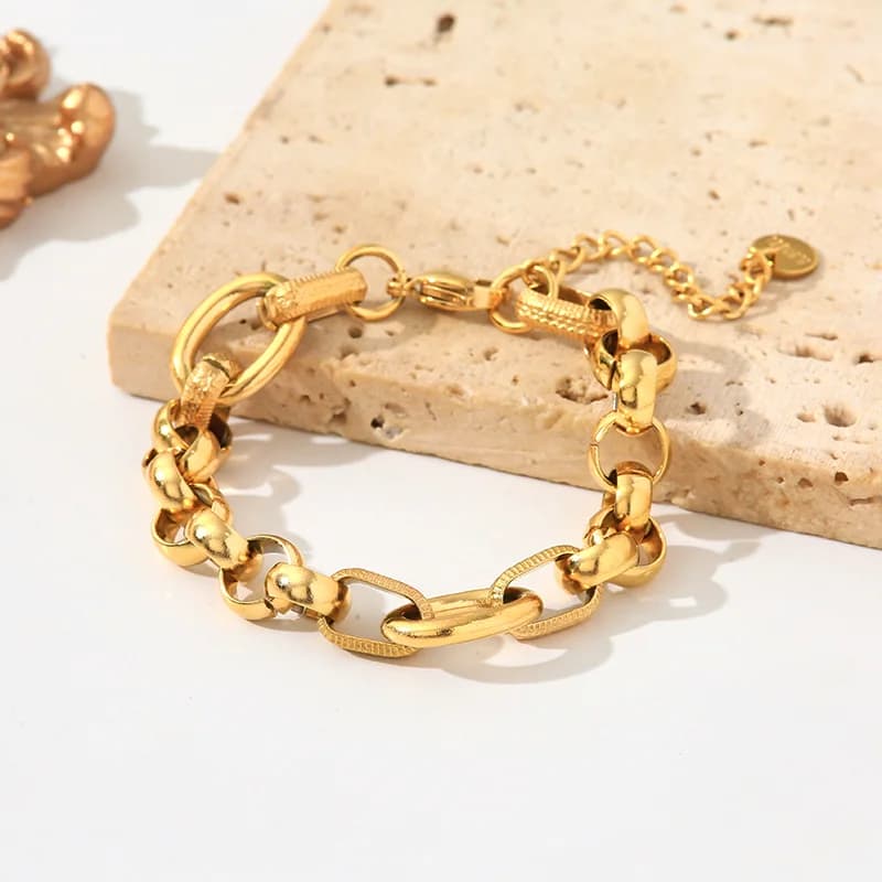 Tyk 18K forgyldt armbånd til kvinder