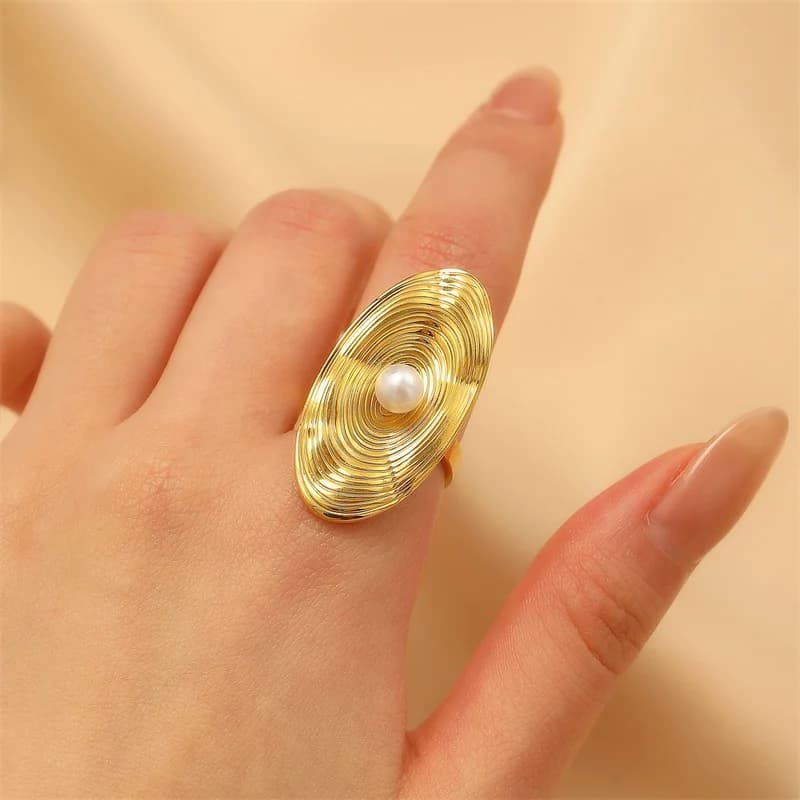 Sommerfugl ring, 18K forgylt rustfrit stål