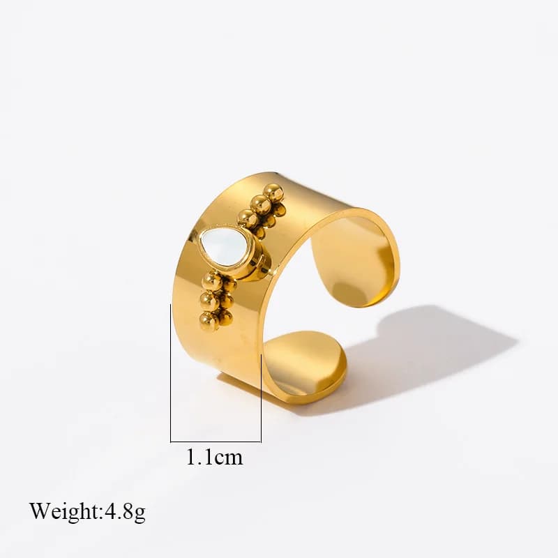 Rustfrits åben cuff-ring til kvinder