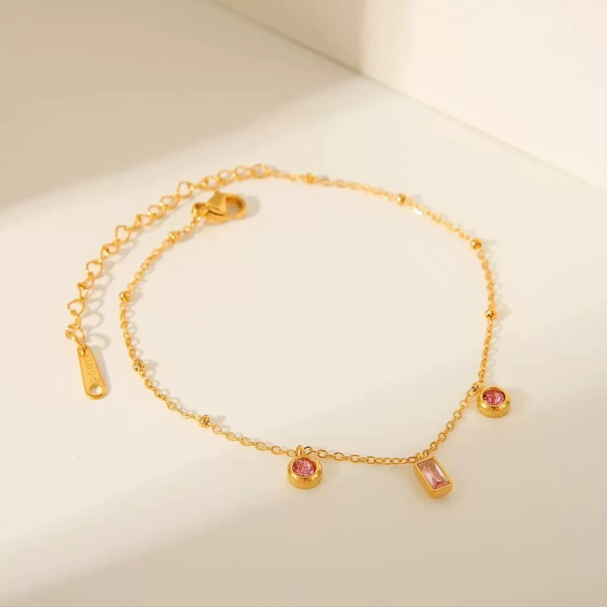 316L rustfrit stål farverig blomst cubic zirkonia armbånd