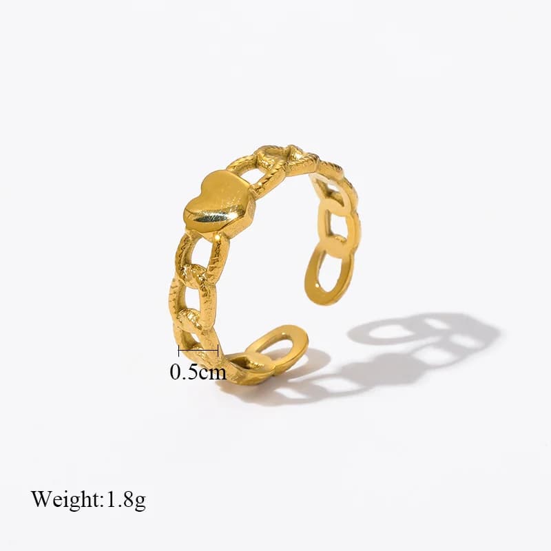 Rustfrits åben cuff-ring til kvinder