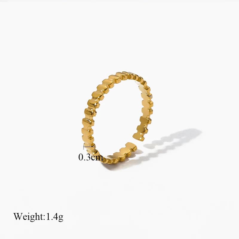 Rustfrits åben cuff-ring til kvinder
