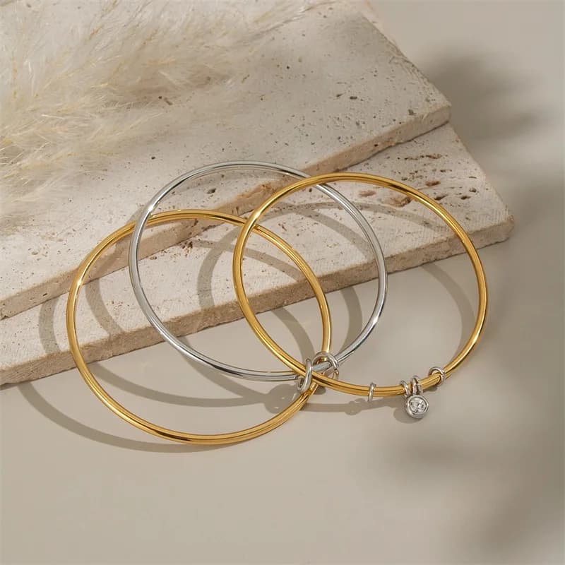 316L rustfrit stål flerlags armbånd med cubic zirkonia