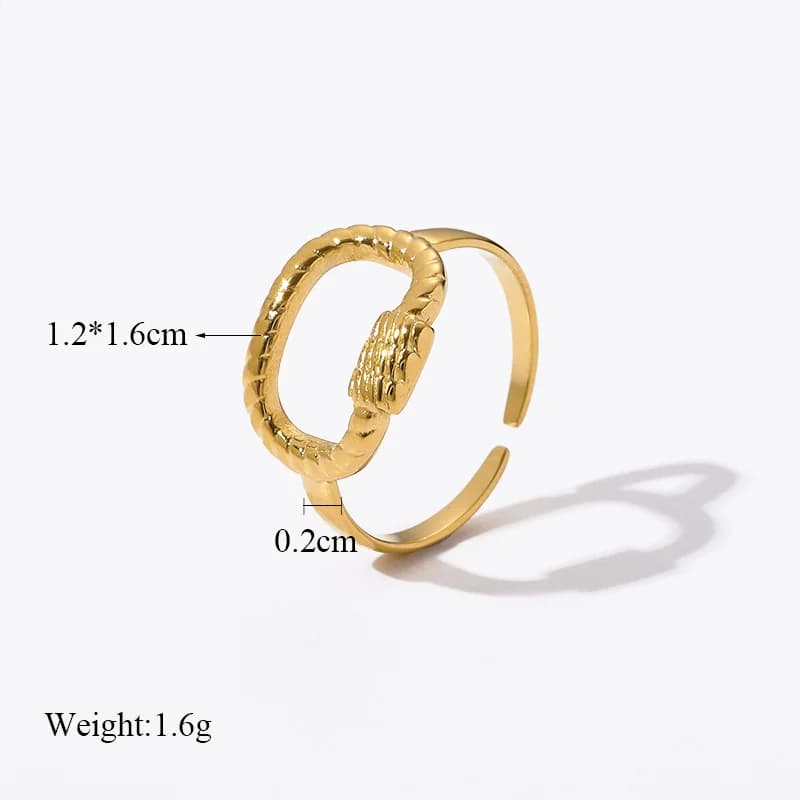 Rustfrits åben cuff-ring til kvinder