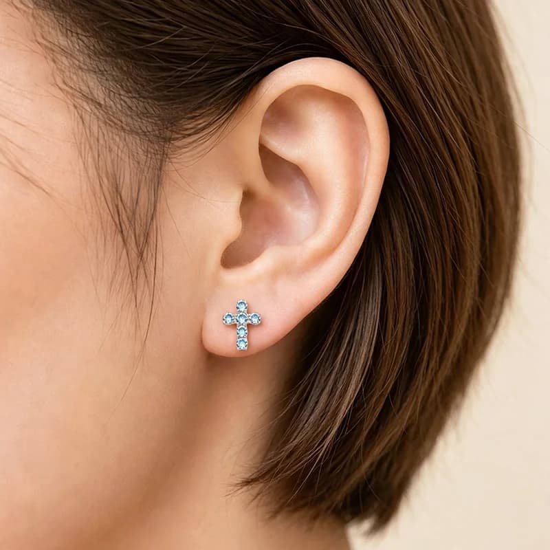 Titan spiral kors zirkon body piercing