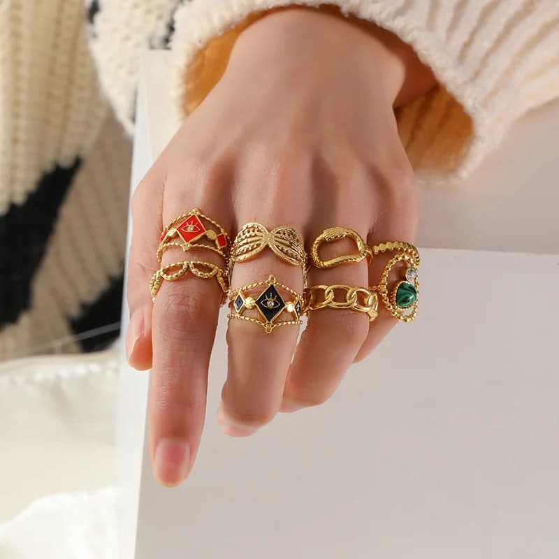 Rustfrits åben cuff-ring til kvinder