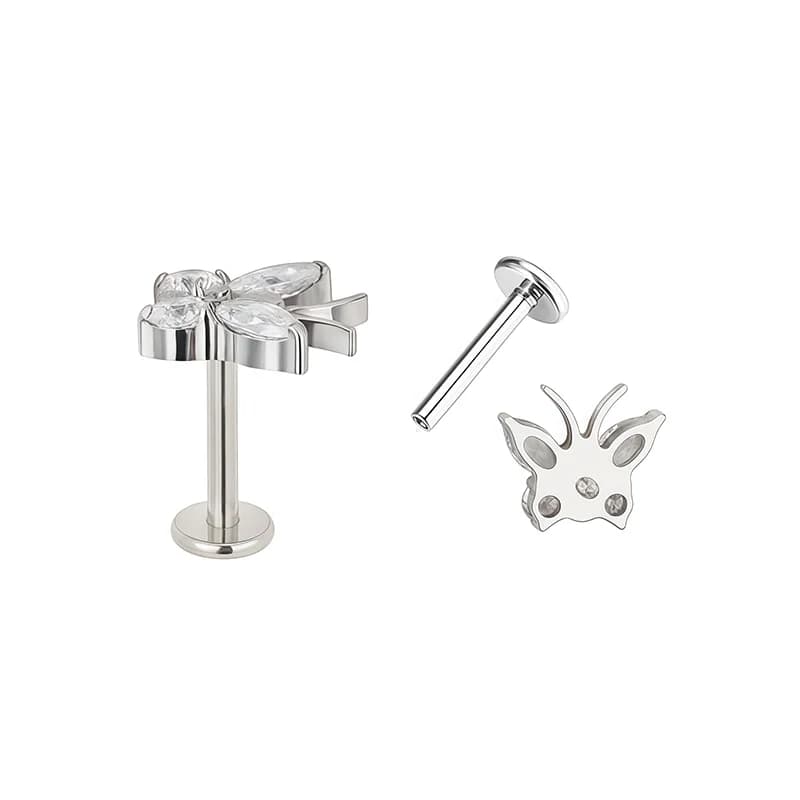 Titanium spiral sommerfugl zirkon body piercing