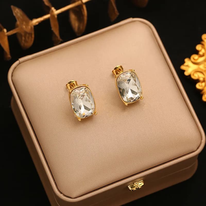 Sommerfugl perle studs øreringe, rustfrit stål