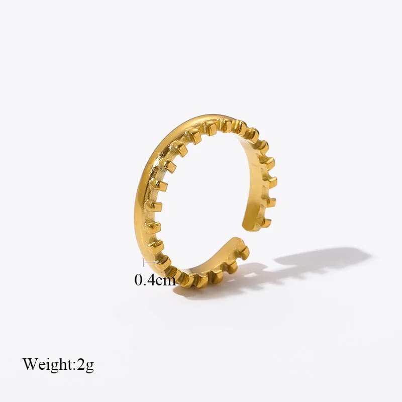 Rustfrits åben cuff-ring til kvinder