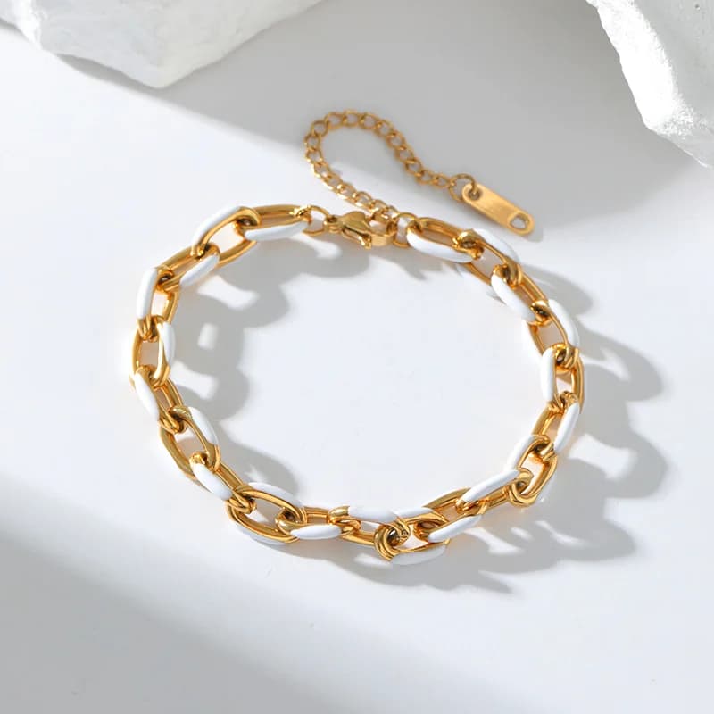 Hvid emalje armbånd til kvinder
