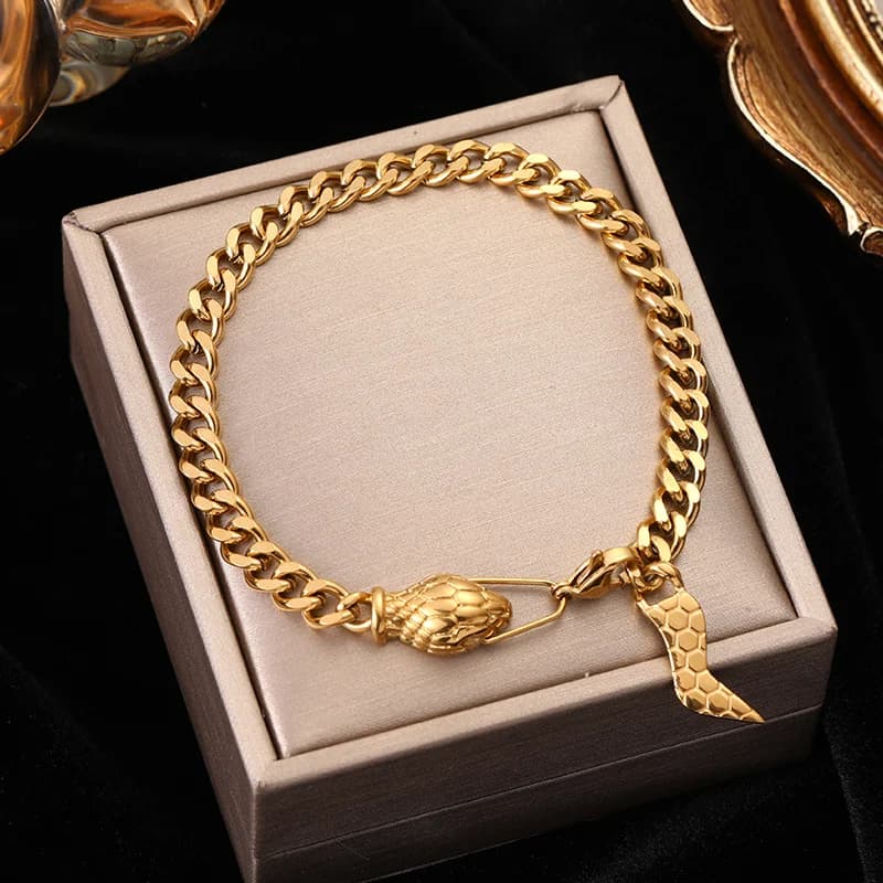 Tykt Rustfrit Stål Kæde Armbånd