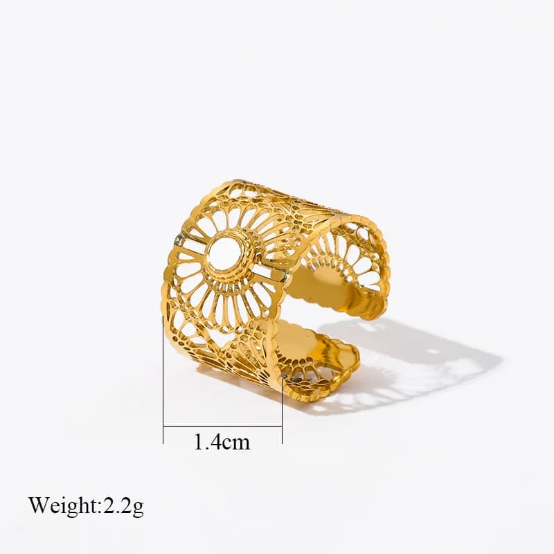 Rustfrits åben cuff-ring til kvinder