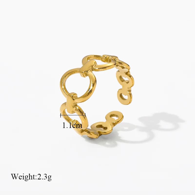 Rustfrits åben cuff-ring til kvinder