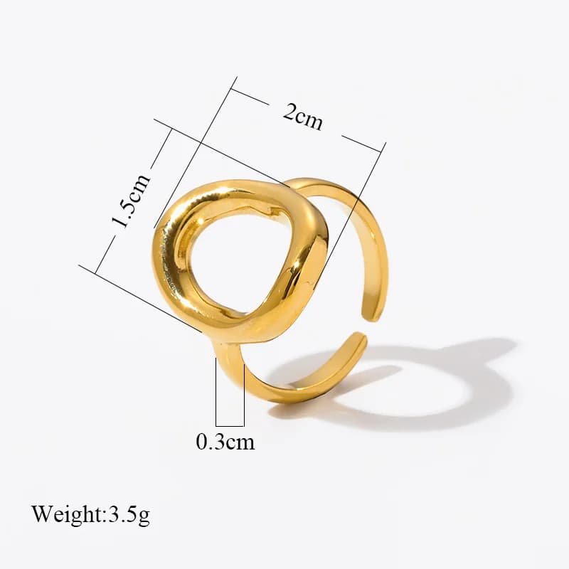 Rustfrits åben cuff-ring til kvinder