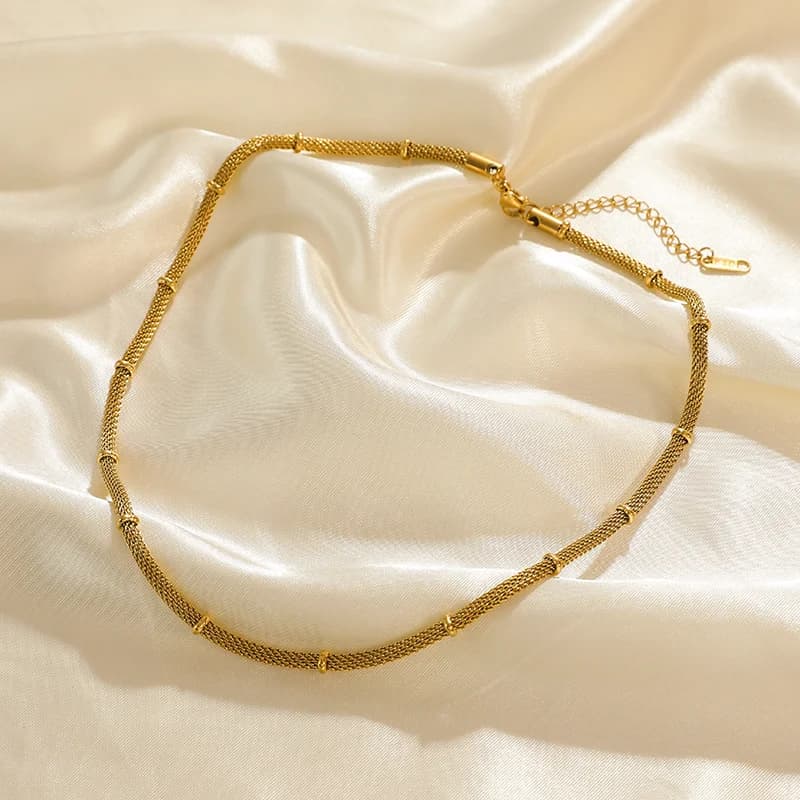 Rustfri ledkæde halskæde (collar)