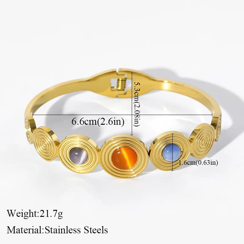 Runde farvesten armbånd i rustfrit stål