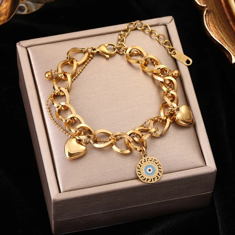 Armbånd med runde romertal charms