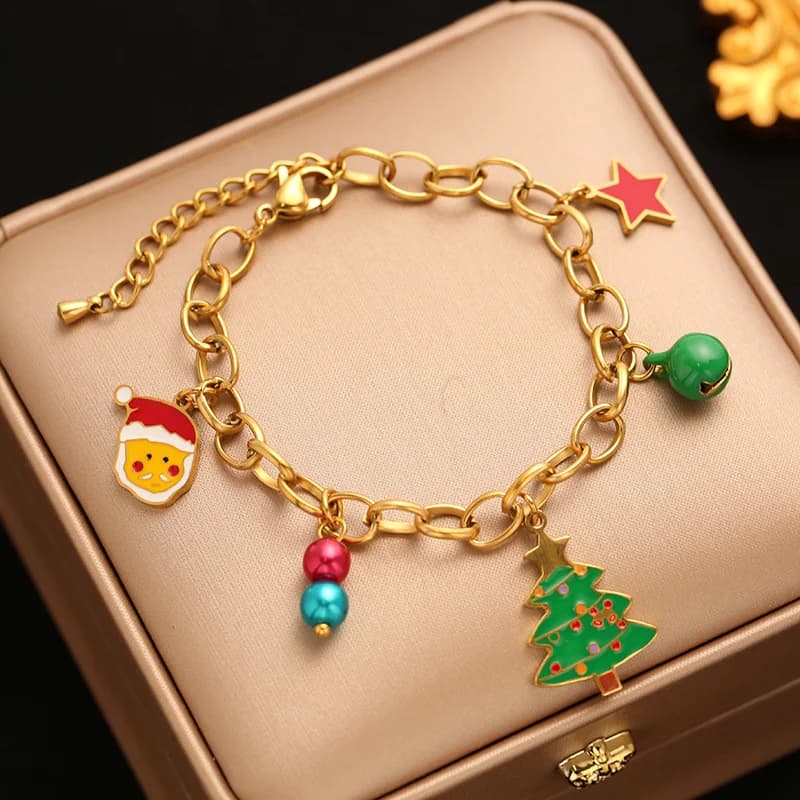 Rustfri stål sneemand charm-armbånd