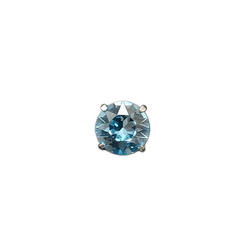 Titanium spiral cubic zirkonia helix piercing, 16G