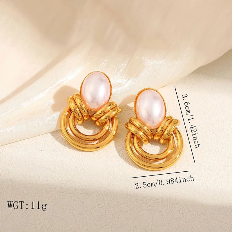 Geometriske C-formede zirkonia studs øreringe