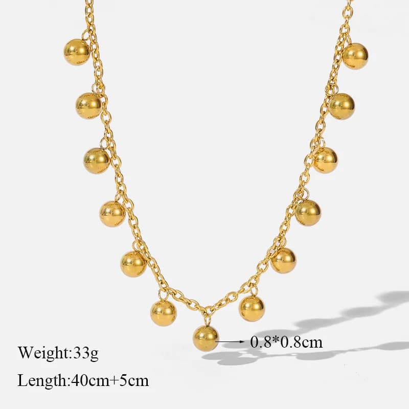 Guld kuglevedhæng choker halskæde