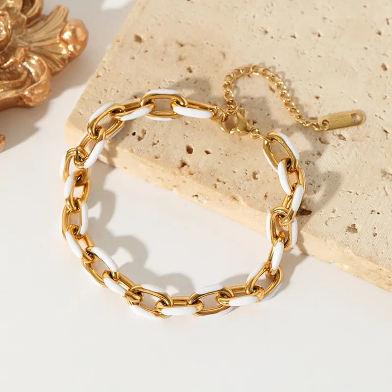 Hvid emalje armbånd til kvinder