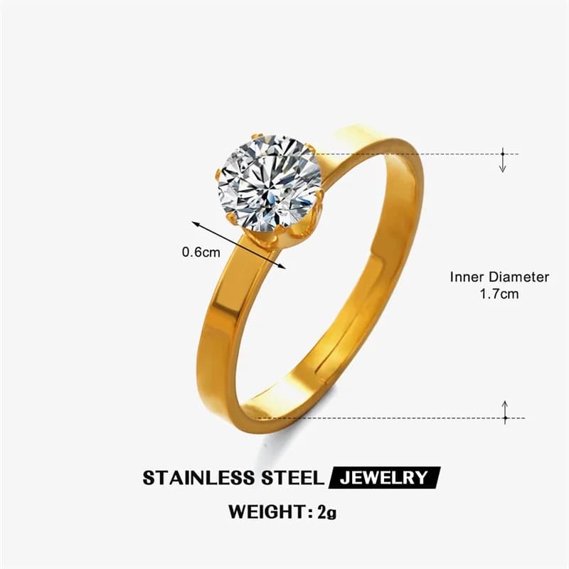 18K guld sommerfugl zirkon justerbar ring