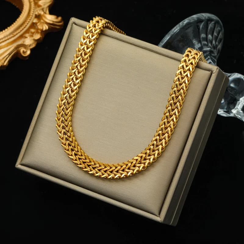 Guld tyk kæde choker halskæde