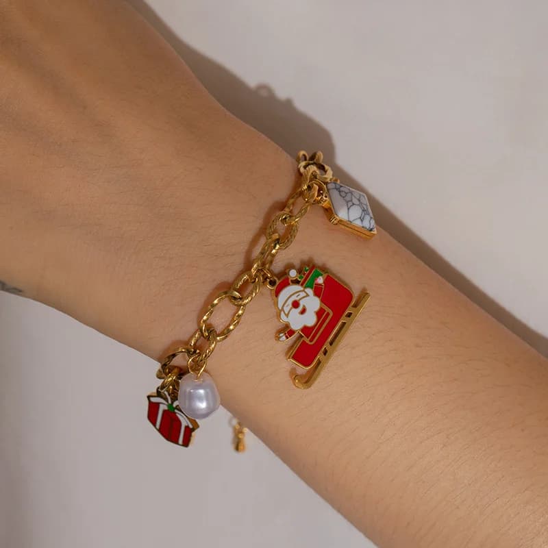 Rustfri stål sneemand charm-armbånd