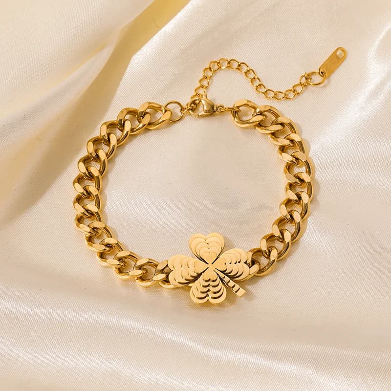 Armbånd med geometriske cirkelcharm i rustfrit stål