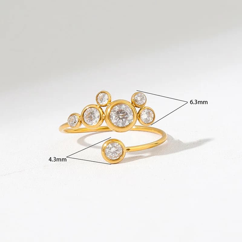 Farverig Justerbar Cubic Zirconia Ring