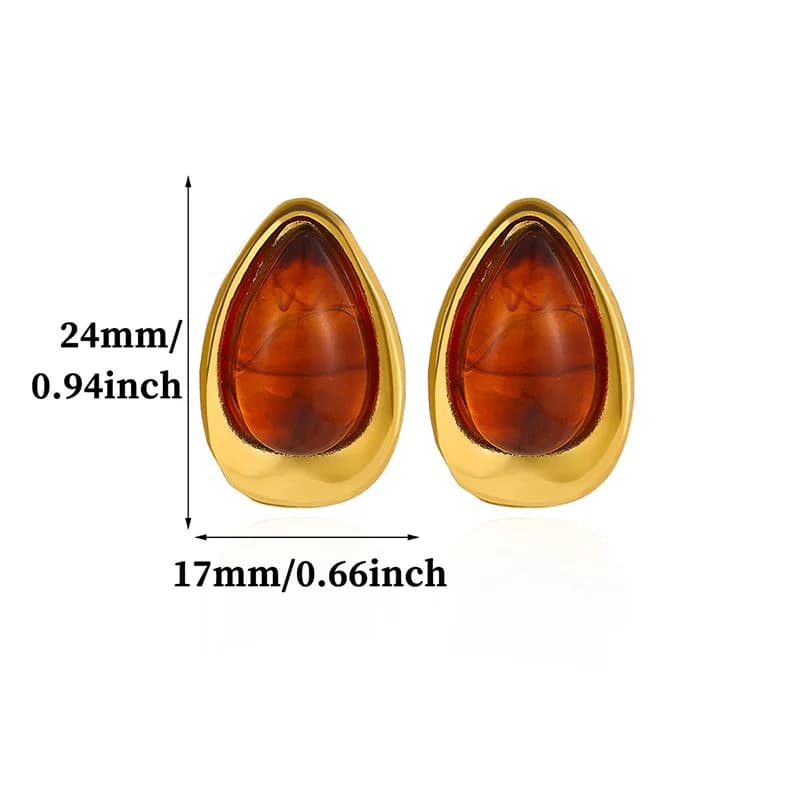 Vintage dråbeformet amber ørestikker