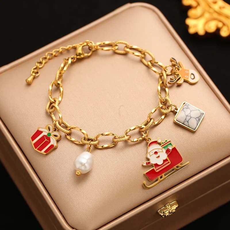 Rustfri stål sneemand charm-armbånd