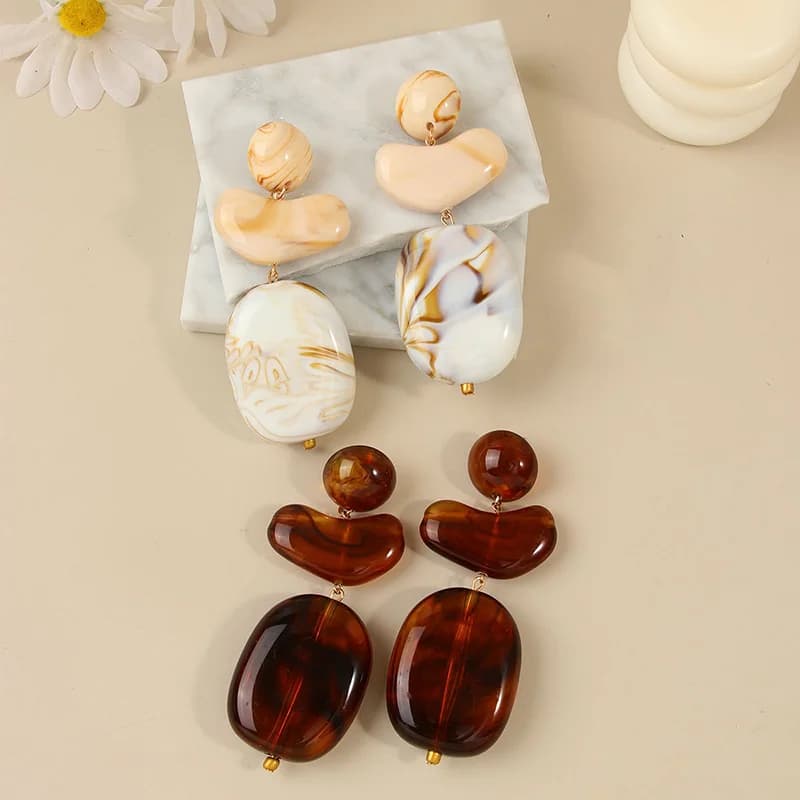 Vintage resin hængende øreringe
