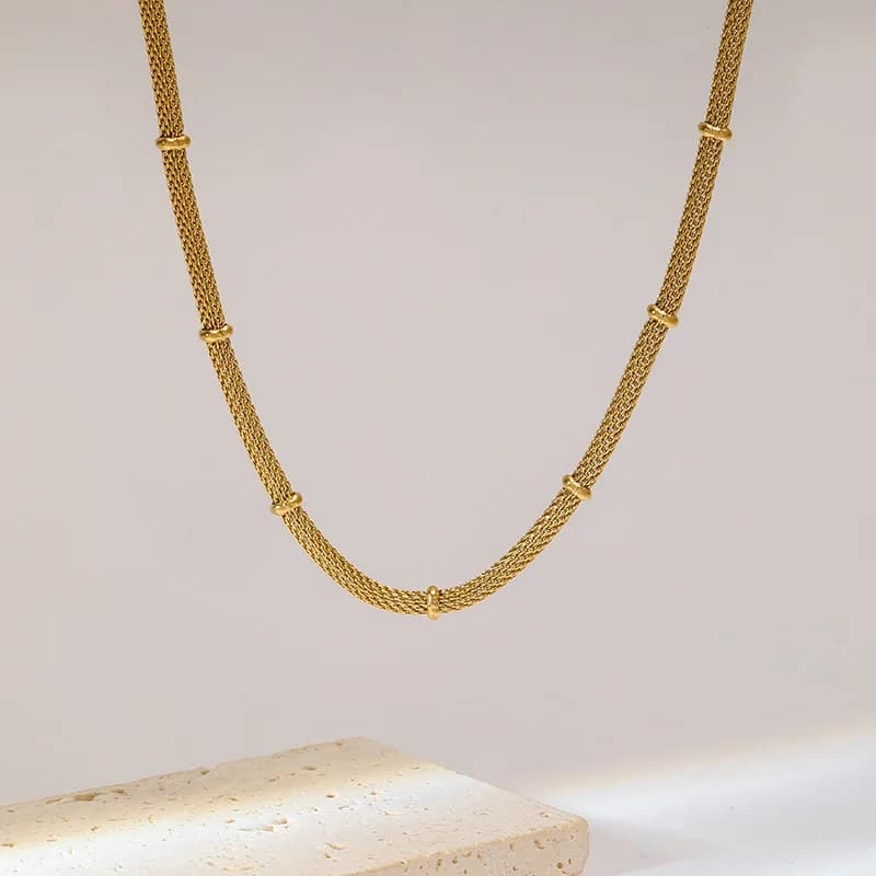 Rustfri ledkæde halskæde (collar)