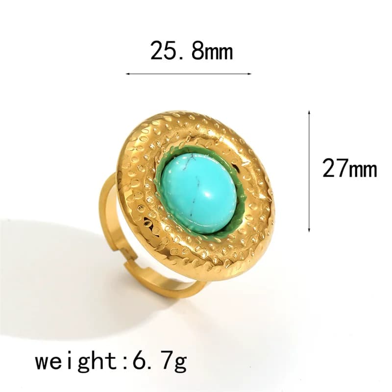 Åben ring med blå-lilla blomst