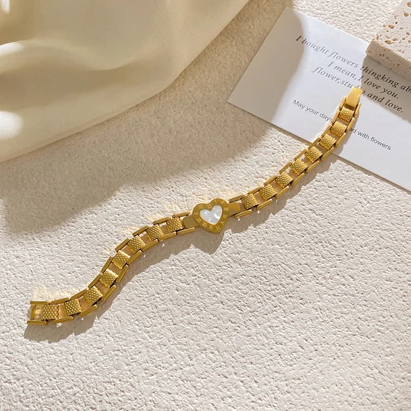 Rustfrit stål rhinsten lås charm armbånd