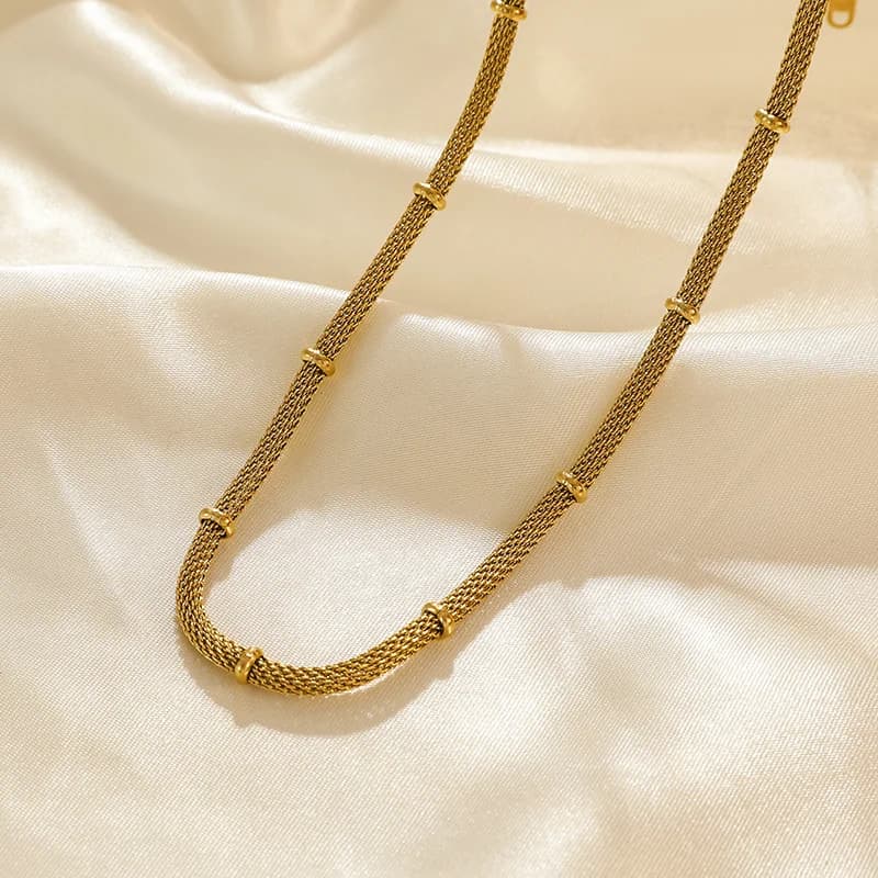 Rustfri ledkæde halskæde (collar)