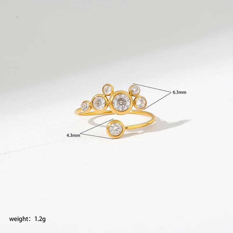 Farverig Justerbar Cubic Zirconia Ring