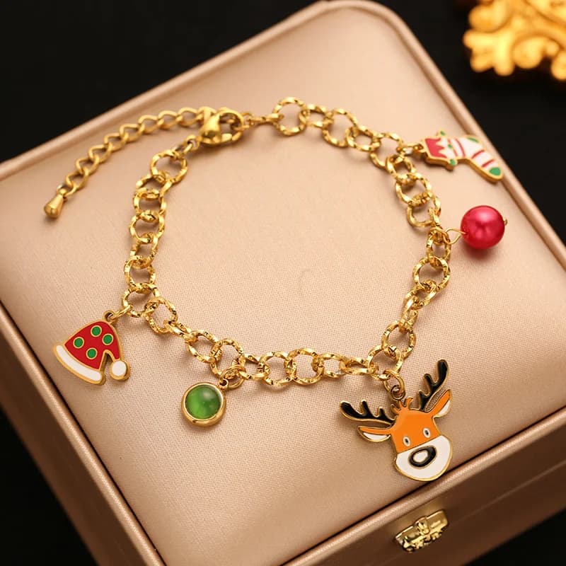 Rustfri stål sneemand charm-armbånd