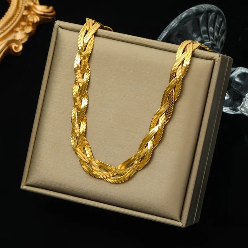 Guld tyk kæde choker halskæde